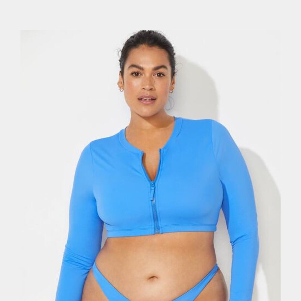 Swimsuits For All Camille Kostek  Long Sleeve Bikini Top XL (14/16) NWT